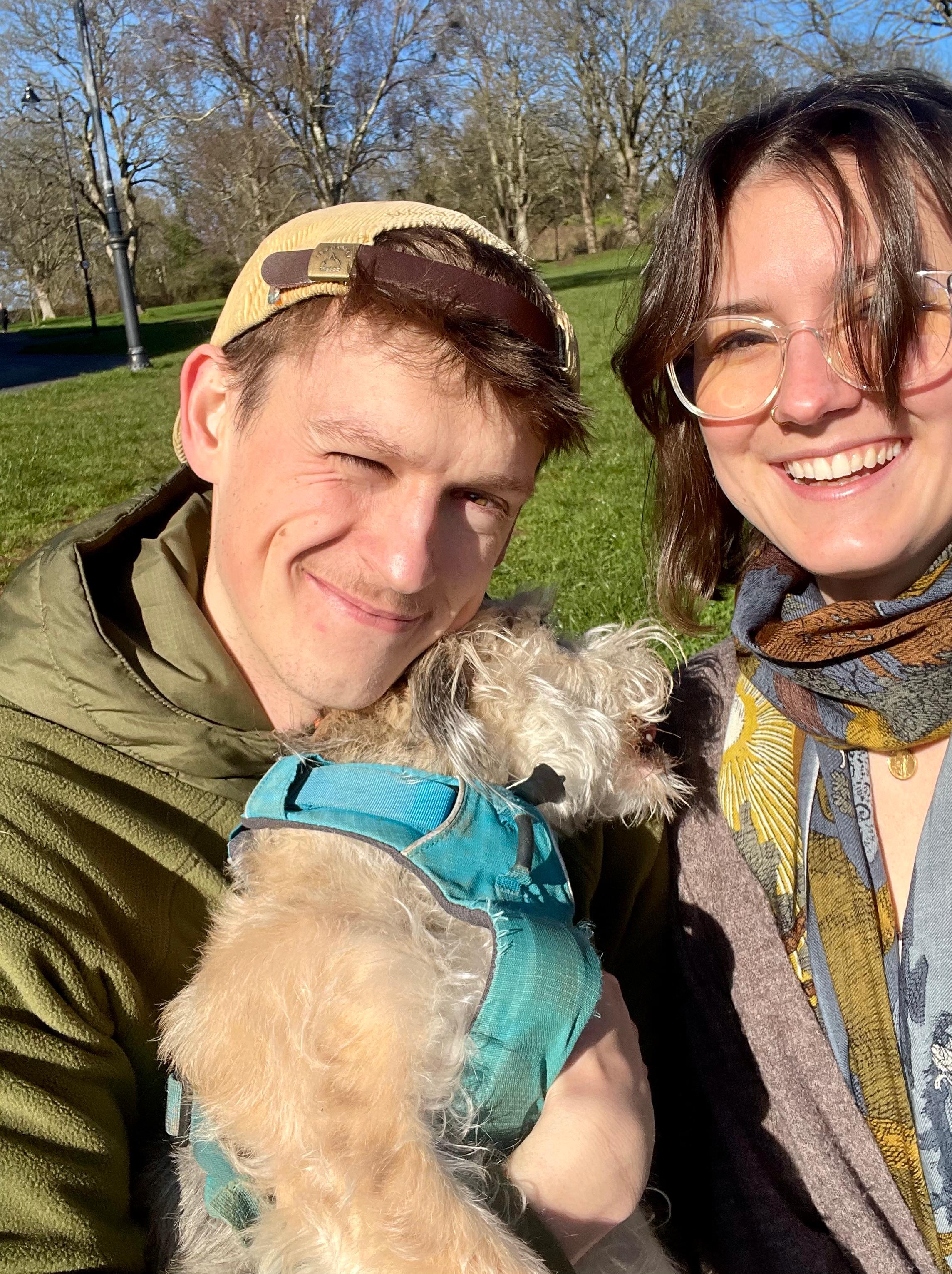 Toby, Tom & Hubble in the park